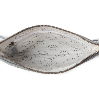 Myra ThunderFly Fringed Leather Bag in Silver Dust Myra USA