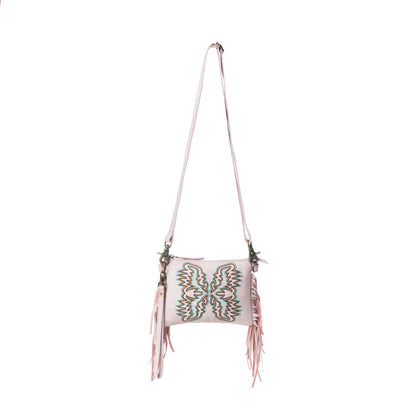 Myra ThunderFly Fringed Leather Bag in Sundown Blush Myra USA