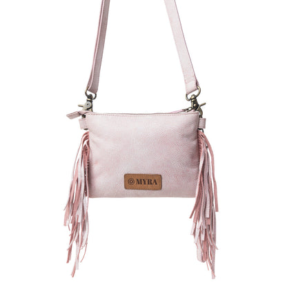 Myra ThunderFly Fringed Leather Bag in Sundown Blush Myra USA