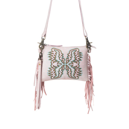 Myra ThunderFly Fringed Leather Bag in Sundown Blush Myra USA