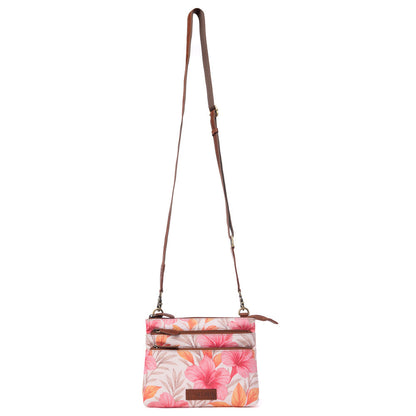 Myra Maple Ridge Cotton & Leather Crossbody Bag in Rose Petal Myra USA