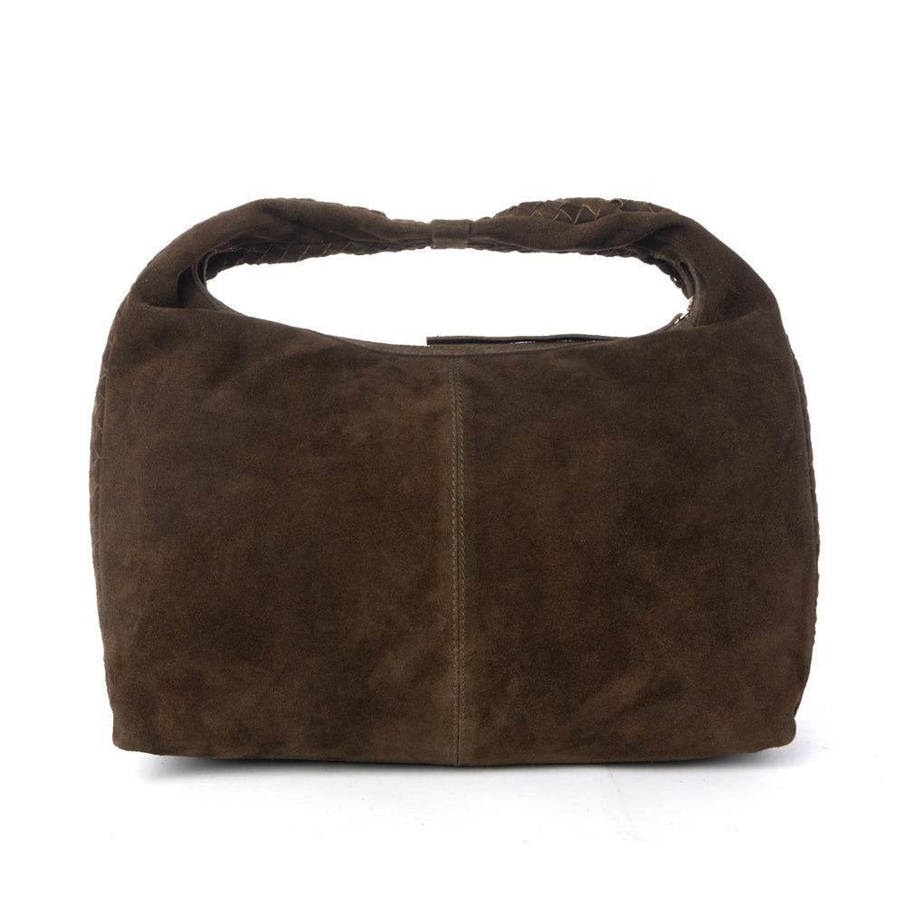 Myra Saddle Weave Genuine Suede Leather Bag in Bridle Bronze Myra USA