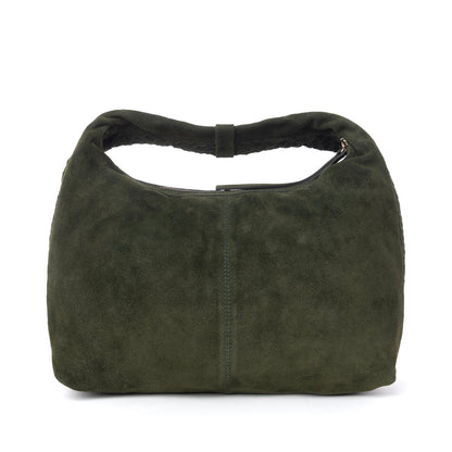 Myra Saddle Weave Genuine Suede Leather Bag in Olive Moss Myra USA