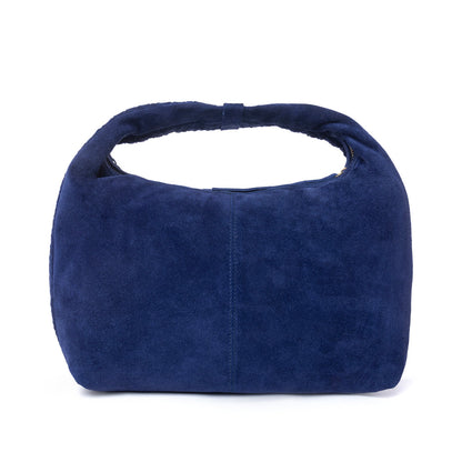 Myra Saddle Weave Genuine Suede Leather Bag in Royal Blue Myra USA