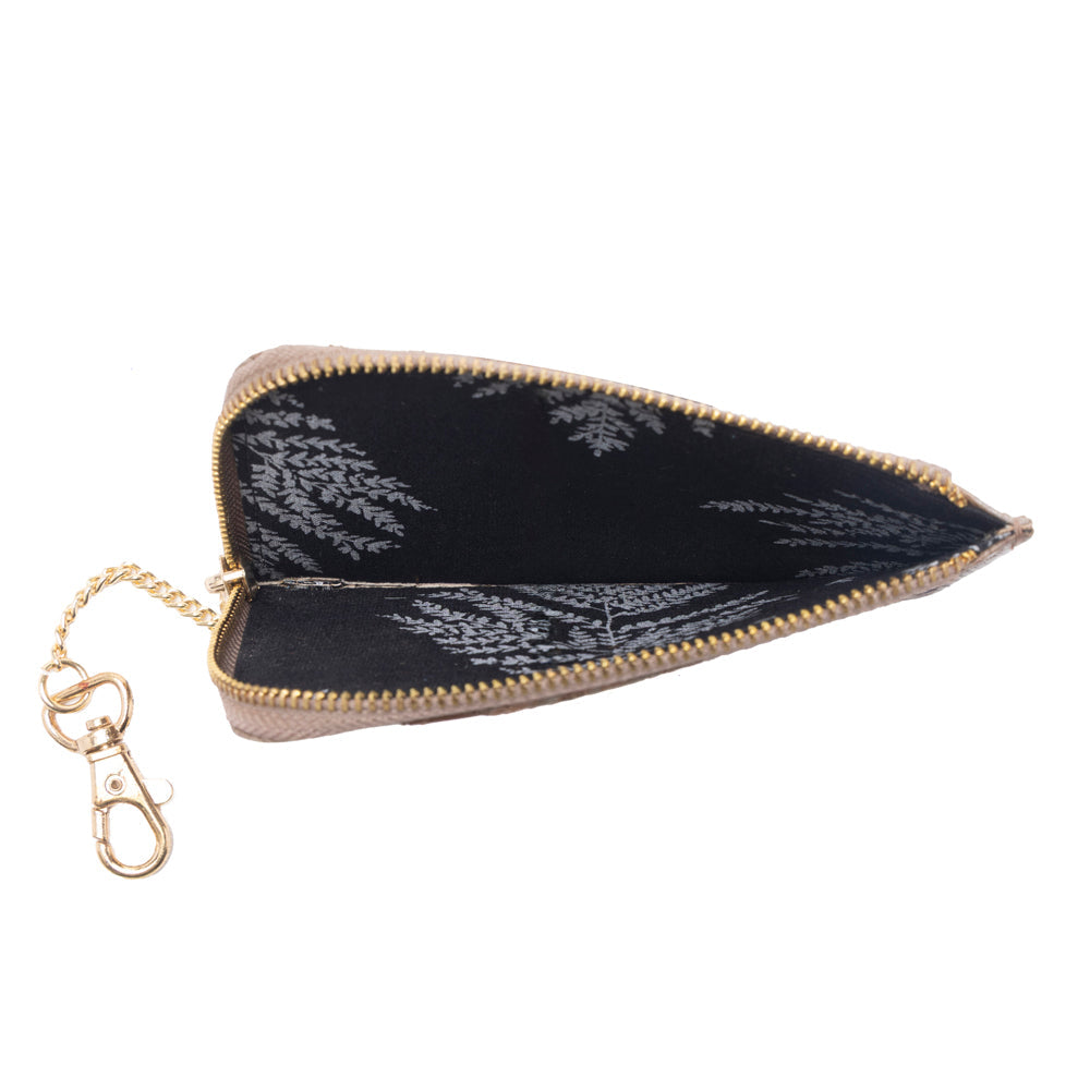 Myra Summer Grove Embossed Leather Credit Card Holder in Desert Taupe Myra USA