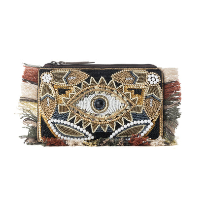 Myra Eye of the Storm Beaded Pouch in Desert Black Myra USA