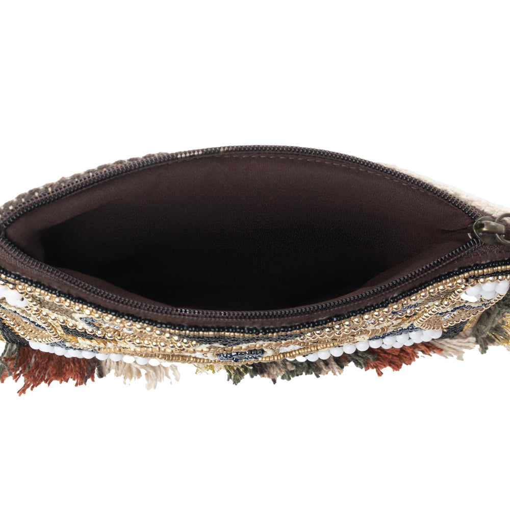 Myra Eye of the Storm Beaded Pouch in Desert Black Myra USA