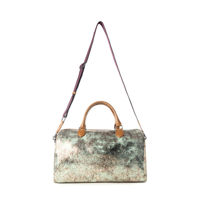 Myra Ranger's Echo Snake Print Leather Duffle Bag for Men in Faded Sage Myra USA