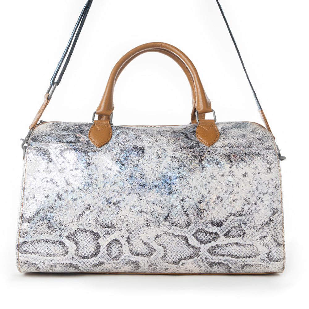 Myra Ranger's Echo Snake Print Leather Duffle Bag for Men in Aurora Viper Myra USA