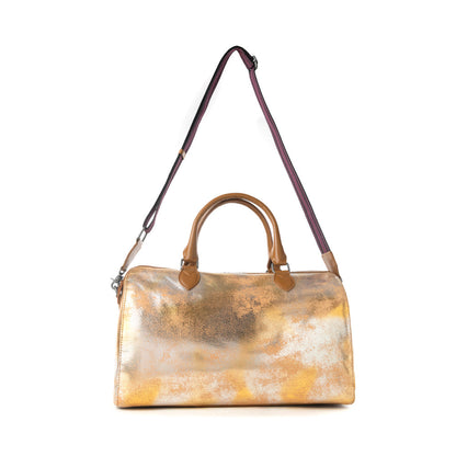 Myra Ranger's Echo Snake Print Leather Duffle Bag for Men in Molten Sunset Myra USA
