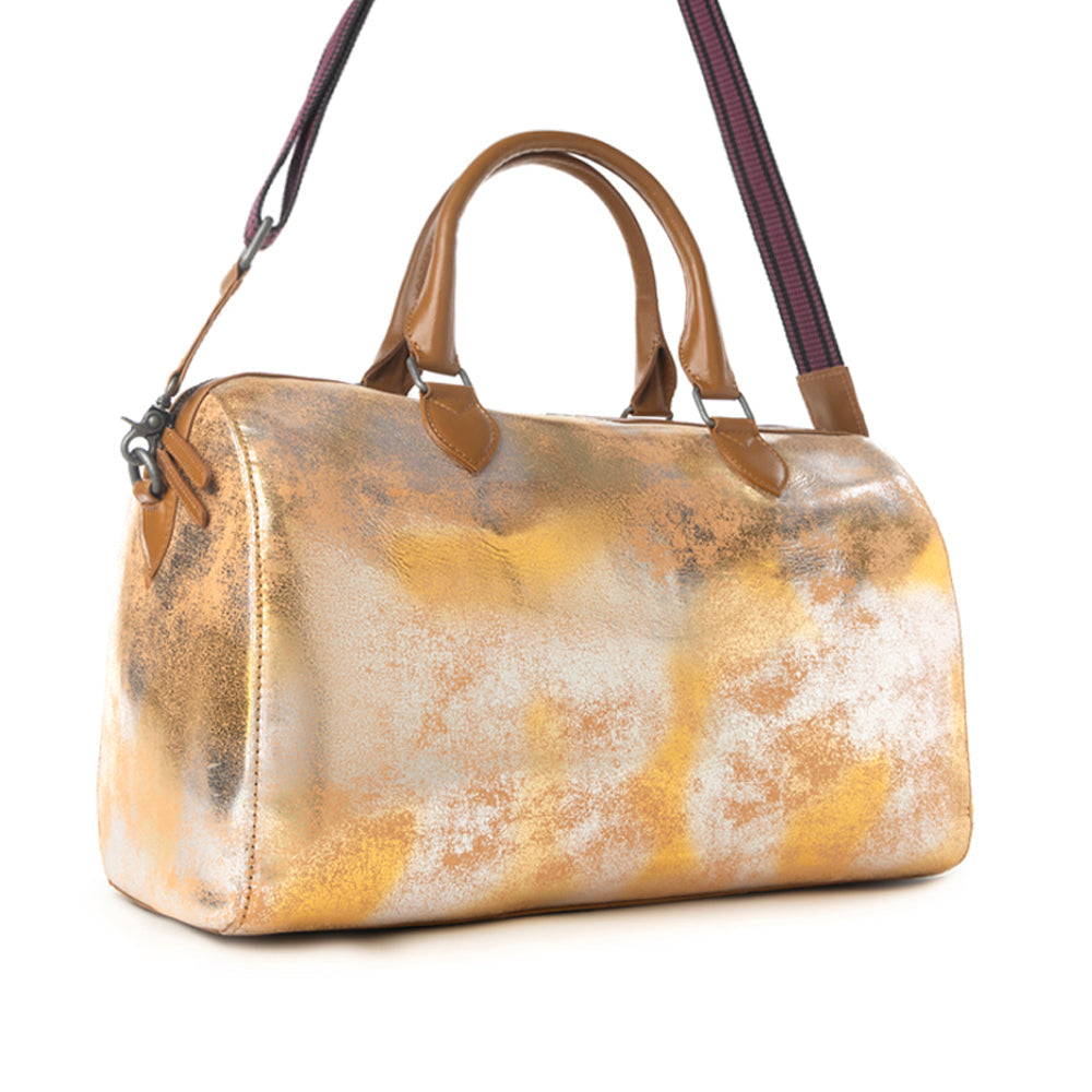 Myra Ranger's Echo Snake Print Leather Duffle Bag for Men in Molten Sunset Myra USA