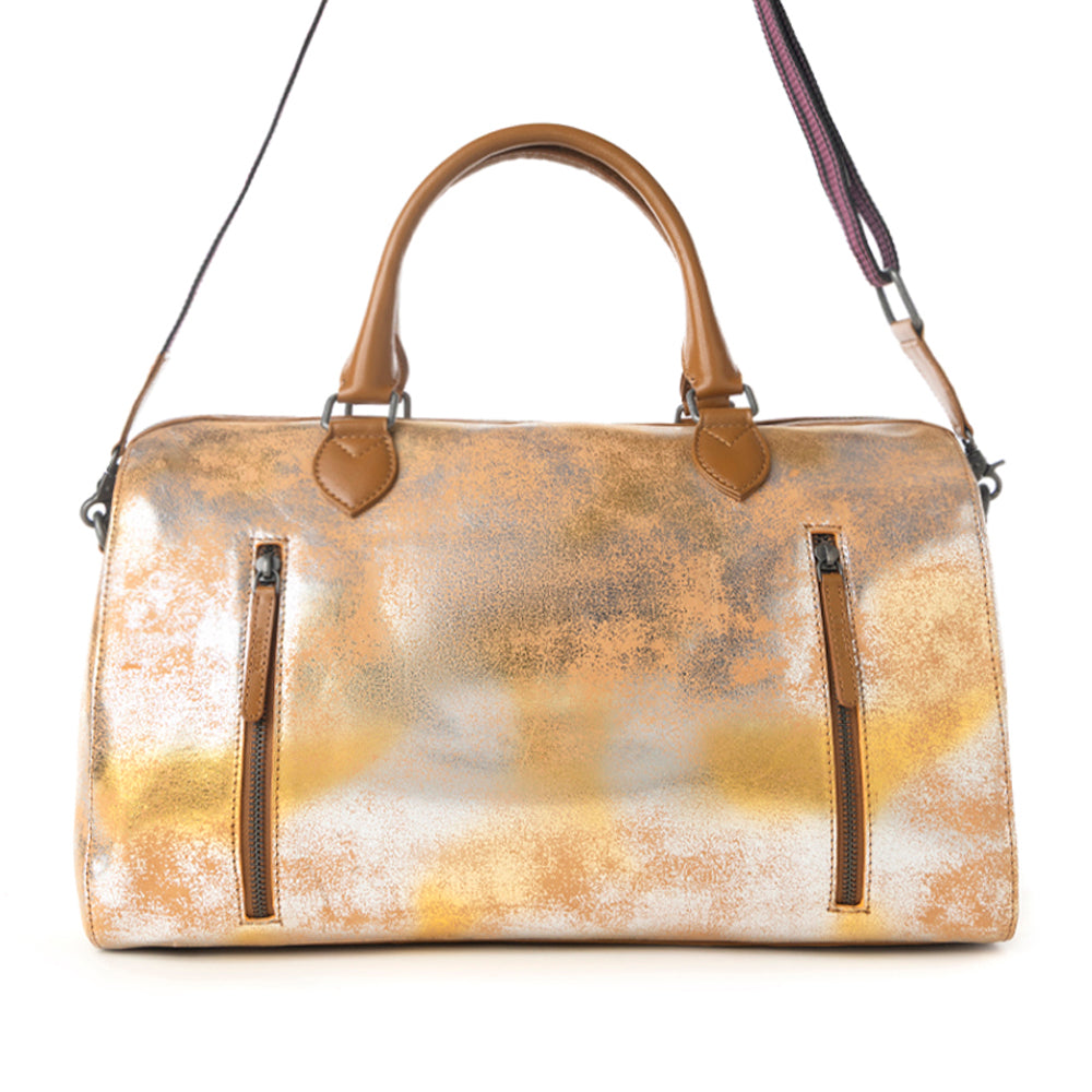 Myra Ranger's Echo Snake Print Leather Duffle Bag for Men in Molten Sunset Myra USA