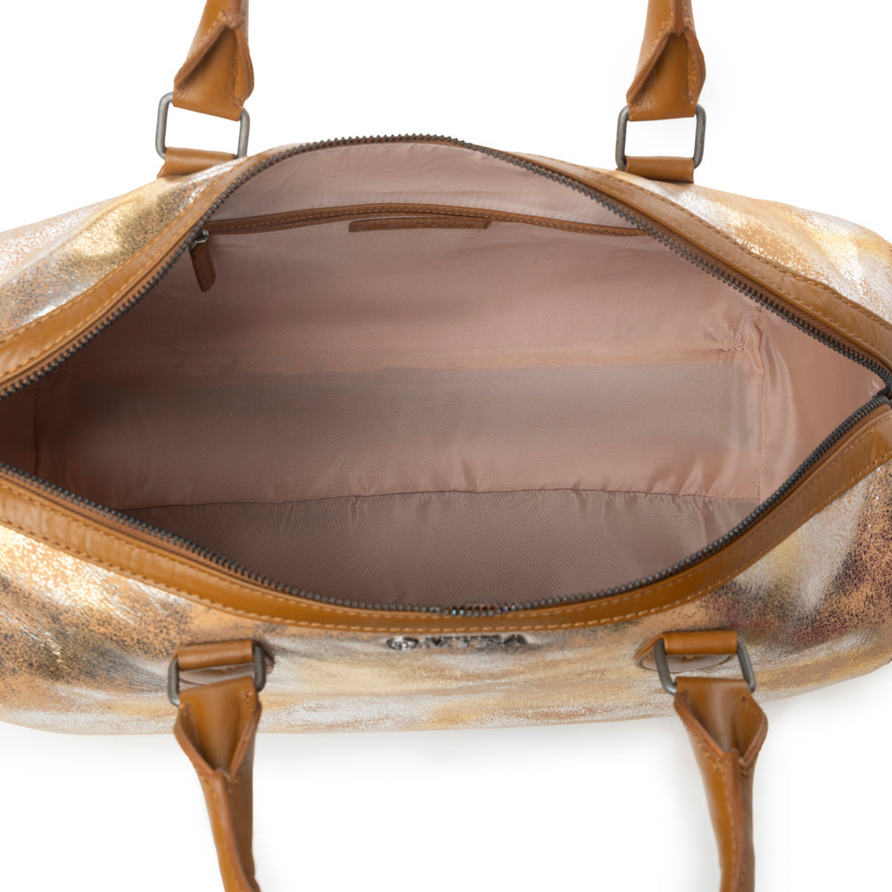 Myra Ranger's Echo Snake Print Leather Duffle Bag for Men in Molten Sunset Myra USA