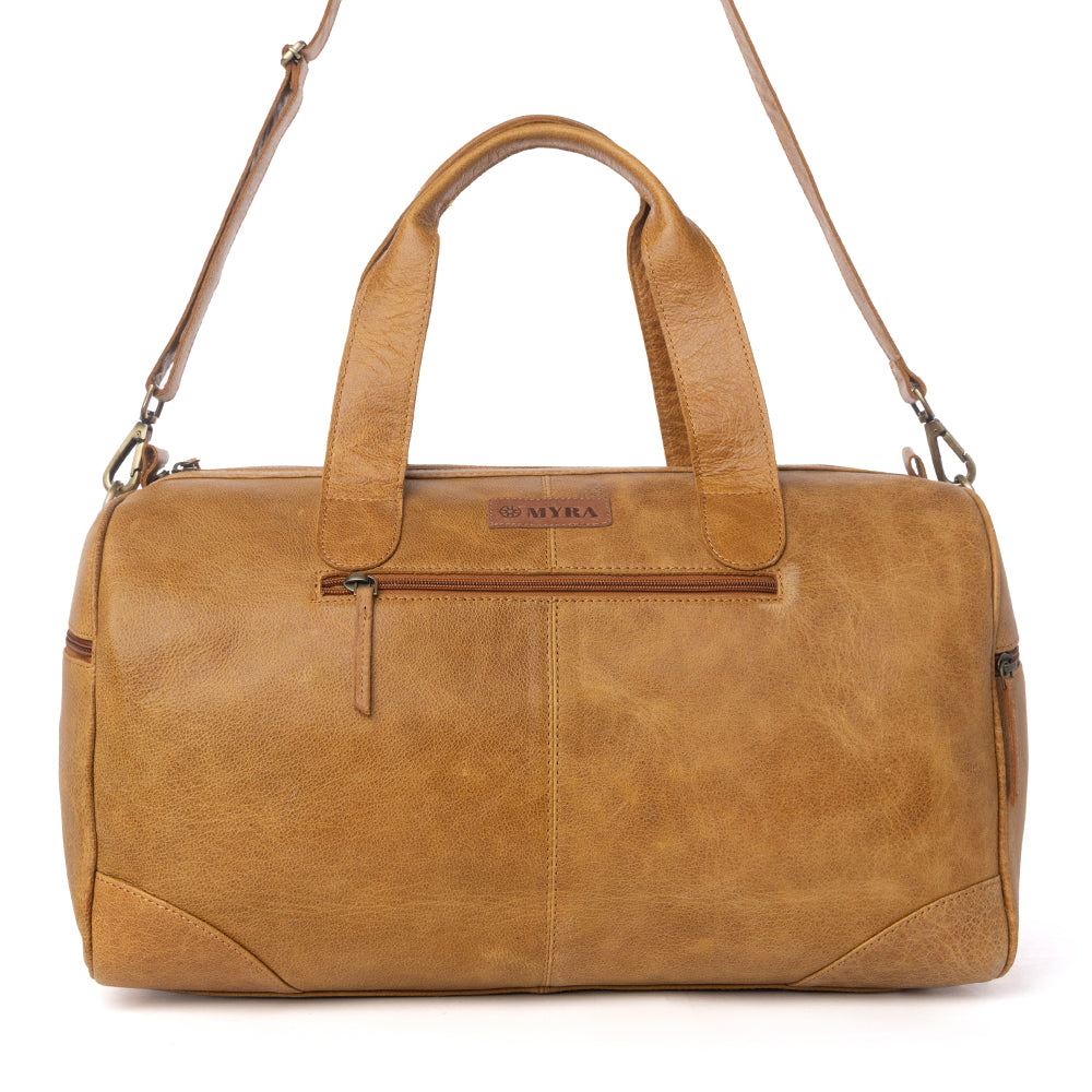 Myra Cattle Drive Men's Hairon Leather Traveller Bag in Bridle Ivory Myra USA