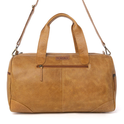 Myra Cattle Drive Men's Hairon Leather Traveller Bag in Bridle Ivory Myra USA