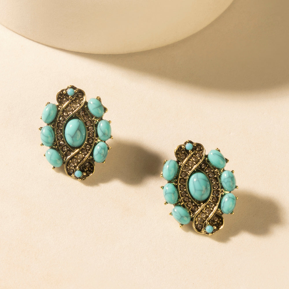 Myra Sage Wind Studs in Desert Turquoise Myra USA