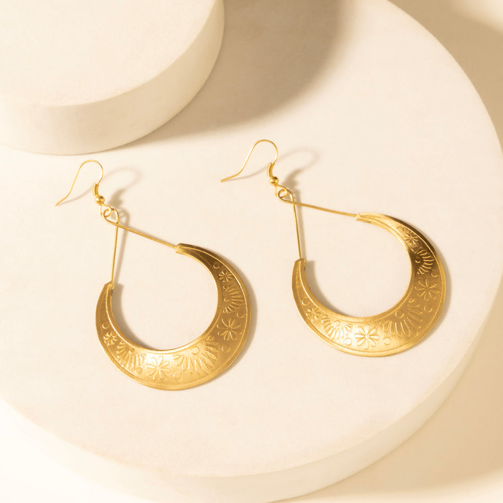 Myra Crescent Earrings in Amber Myra USA