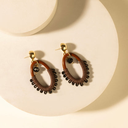 Myra Loom ovals earrings in brown Myra USA