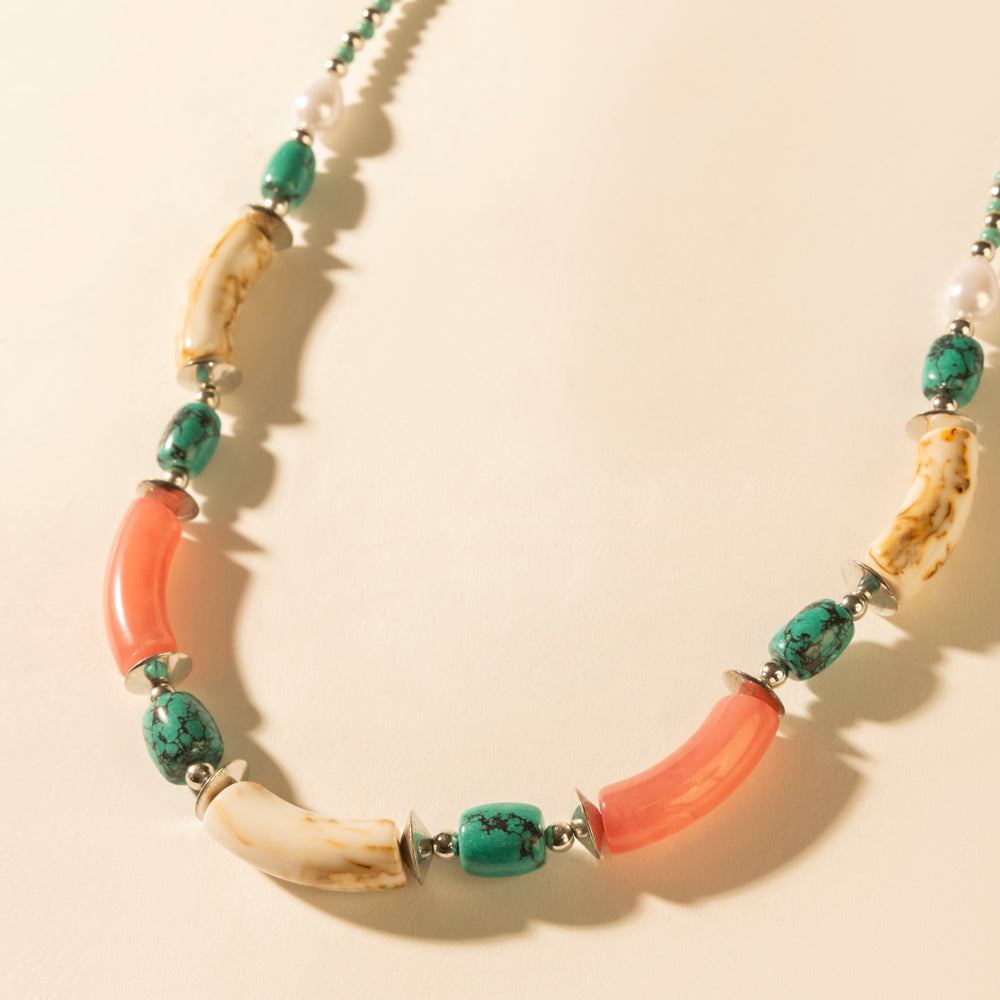 Myra Amber Fire and Blue Sky Necklace in Turquoise Myra USA
