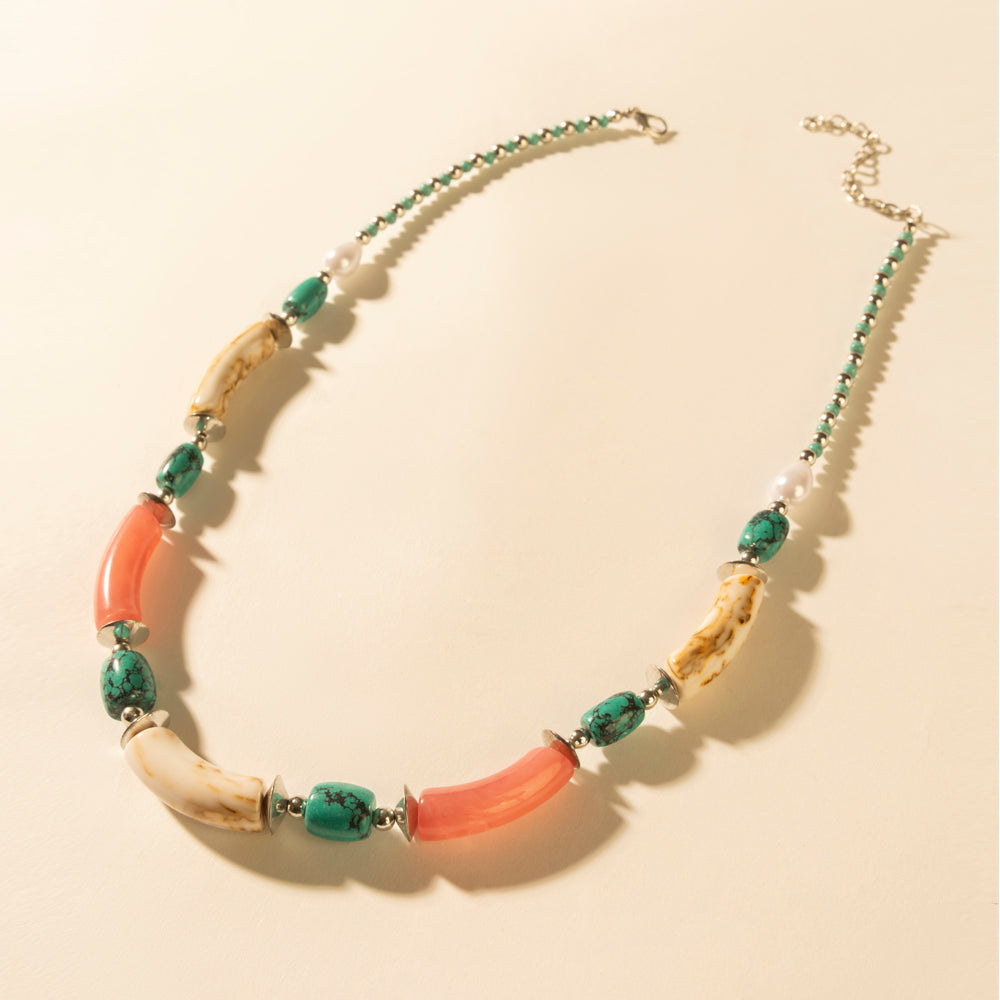 Myra Amber Fire and Blue Sky Necklace in Turquoise Myra USA