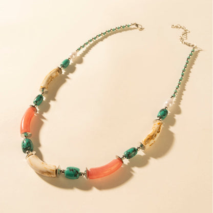 Myra Amber Fire and Blue Sky Necklace in Turquoise Myra USA