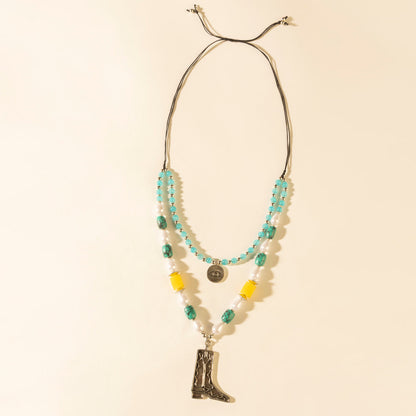 Myra The Long Walk Layered Necklace in Turquoise Myra USA