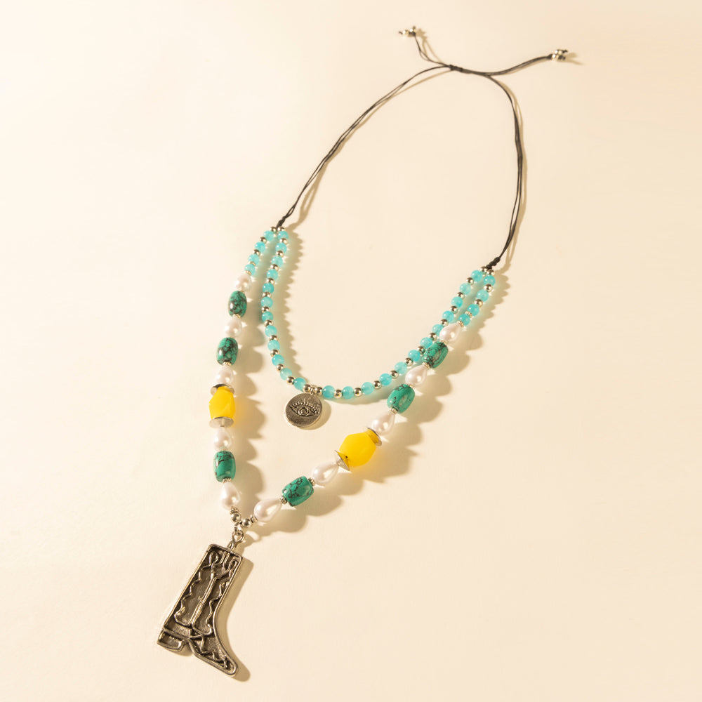 Myra The Long Walk Layered Necklace in Turquoise Myra USA