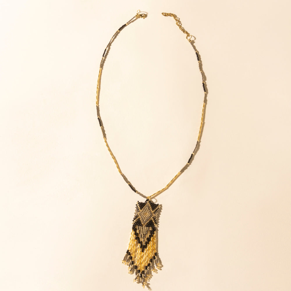 Myra Sun Strung Beaded Necklace in Brown Myra USA