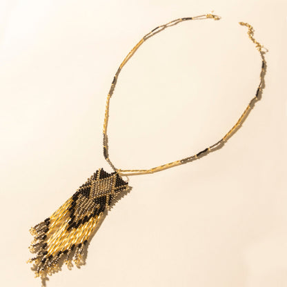 Myra Sun Strung Beaded Necklace in Brown Myra USA