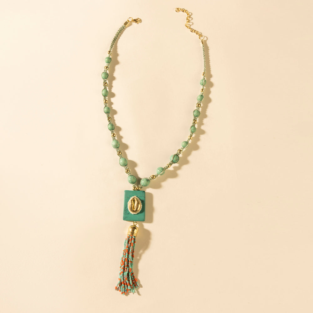 Myra Sun strung beaded necklace in Turquoise Myra USA