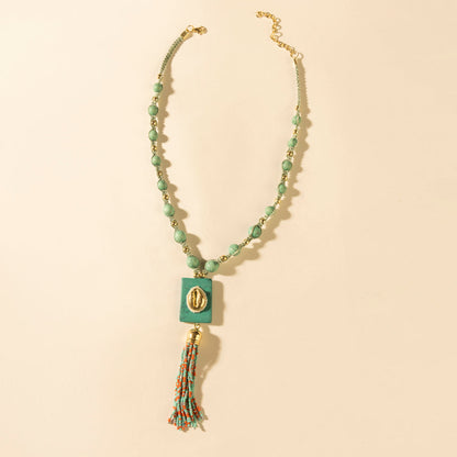 Myra Sun strung beaded necklace in Turquoise Myra USA
