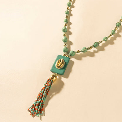 Myra Sun strung beaded necklace in Turquoise Myra USA