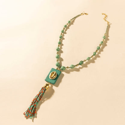 Myra Sun strung beaded necklace in Turquoise Myra USA