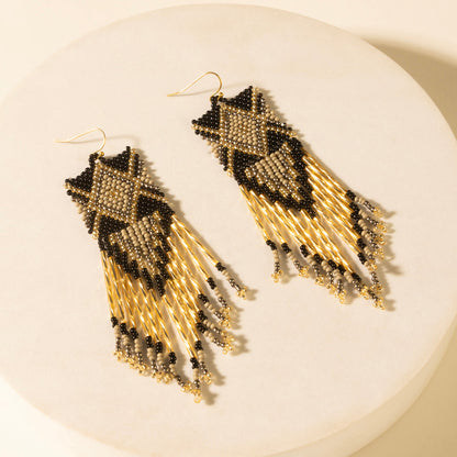 Myra Sun strung beaded earring in Champagne Myra USA