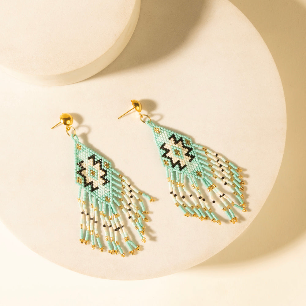 Myra Starfall Fringe Earrings in Turquoise Myra USA