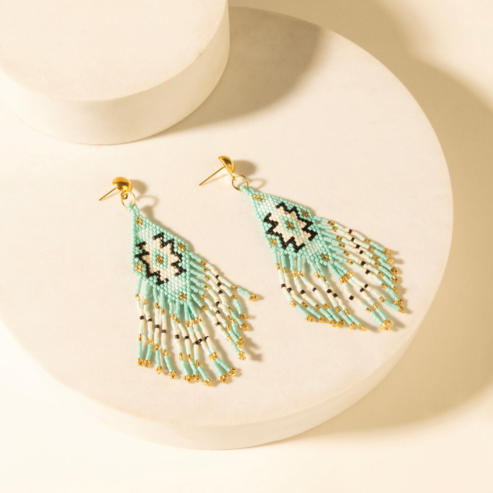 Myra Starfall Fringe Earrings in Turquoise Myra USA