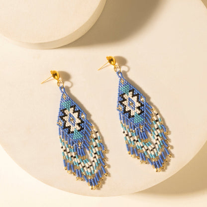 Myra Starfall Fringe Earrings in Cobalt Horizon Myra USA