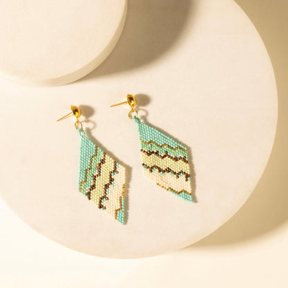Myra Cactus Silk Chevron Drops in Turquoise Myra USA
