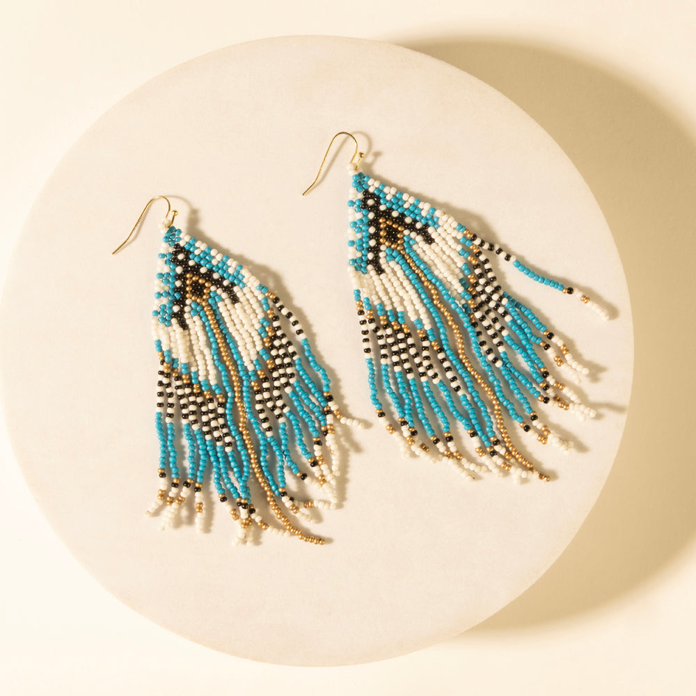 Myra Wildloom Chevron Drops in Riverstone Blue Myra USA