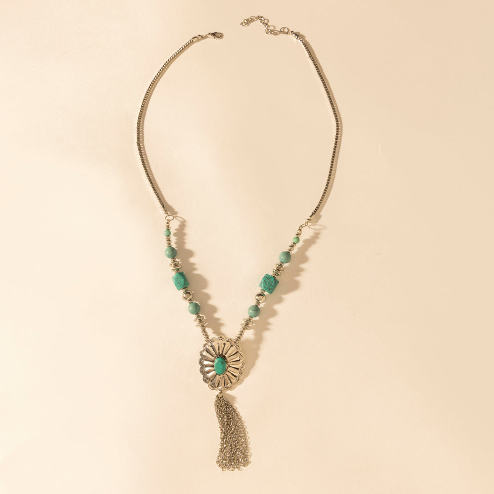 Myra Relic Pendant Necklace in Turquoise Vein Myra USA