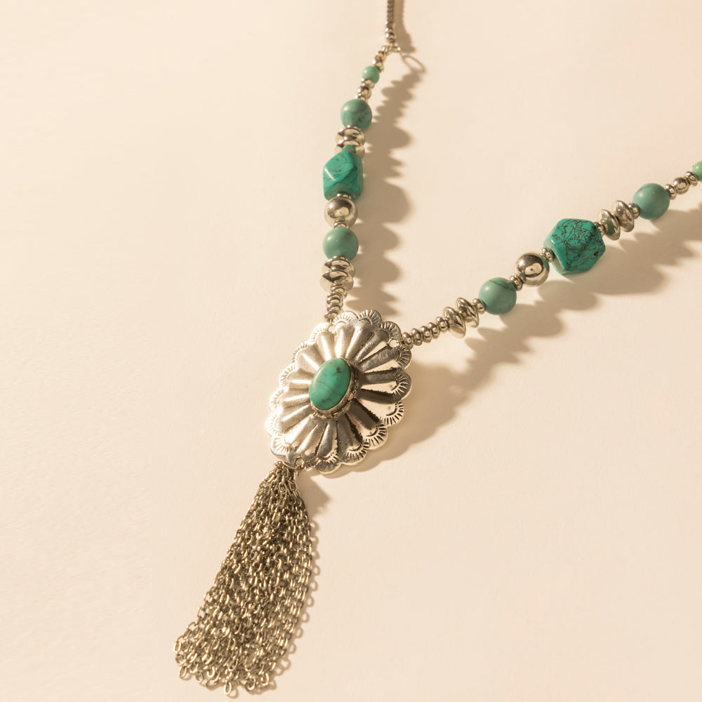 Myra Relic Pendant Necklace in Turquoise Vein Myra USA