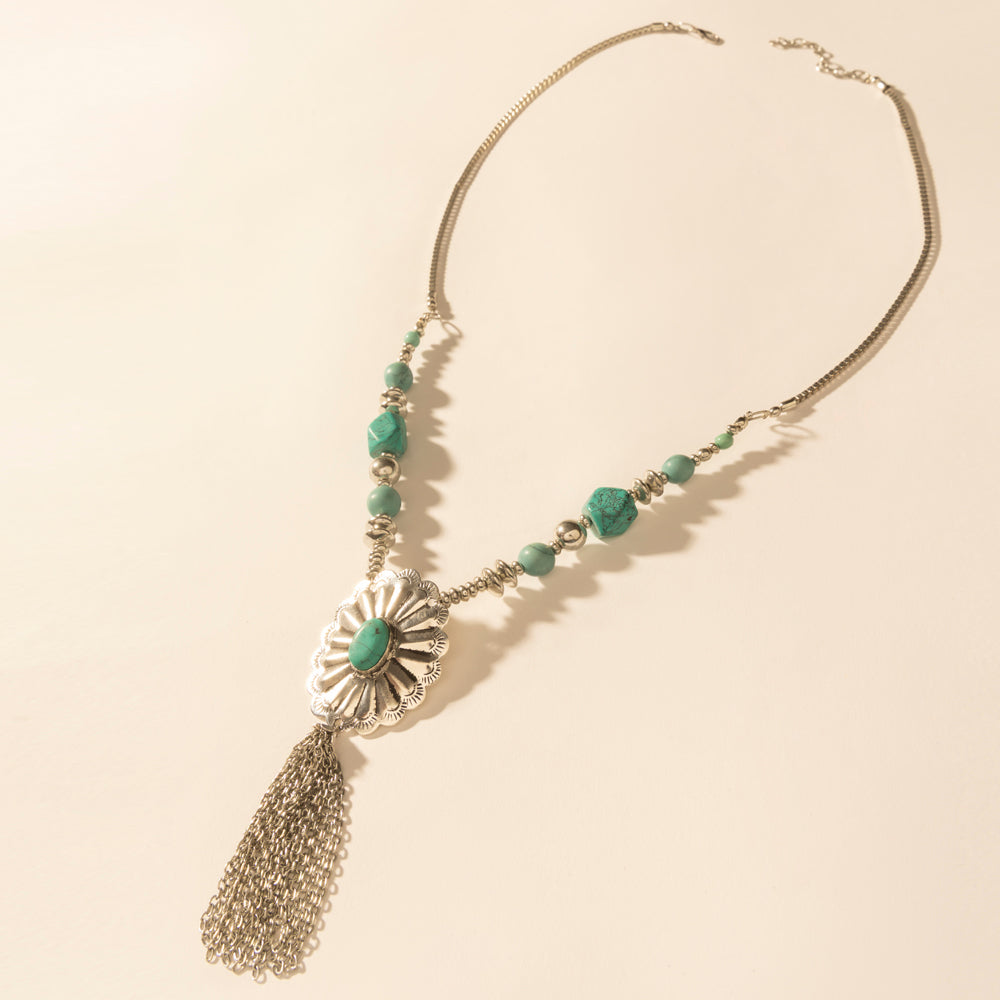 Myra Relic Pendant Necklace in Turquoise Vein Myra USA