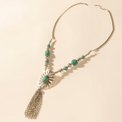 Myra Relic Pendant Necklace in Turquoise Vein Myra USA