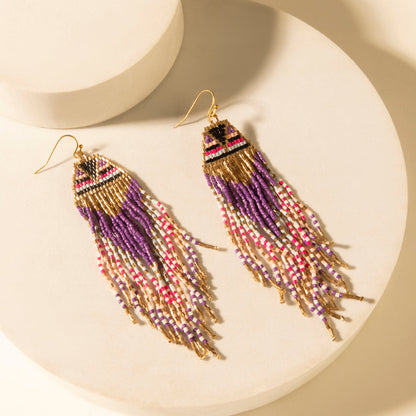 Myra Fiesta Fringe Earrings in Violet Smoke Myra USA