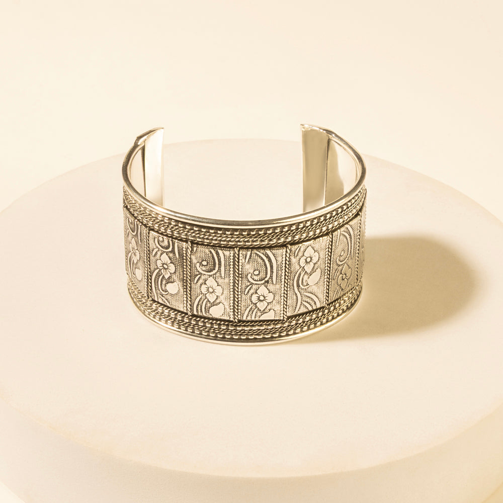 Myra Saddlecrest Engraved Cuff in Antique Frost Myra USA