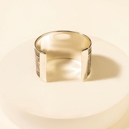Myra Saddlecrest Engraved Cuff in Antique Frost Myra USA