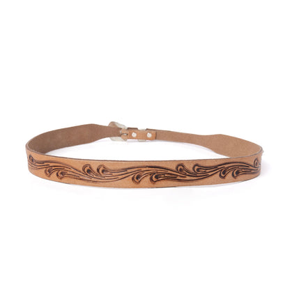 Myra Western Vine Leather Hat Belt in Saddle Tan Myra USA