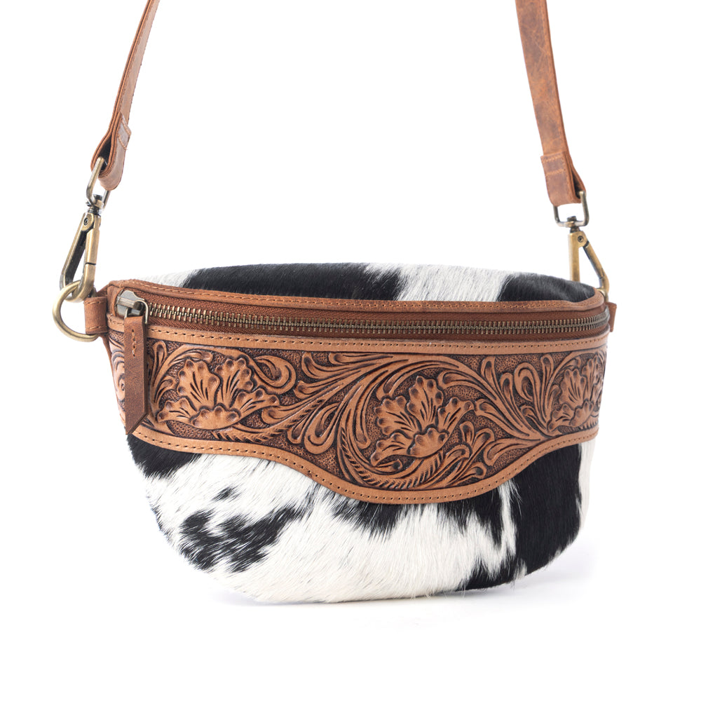 Myra Wildwood Handtooled Bag in Walnut Crest Myra USA