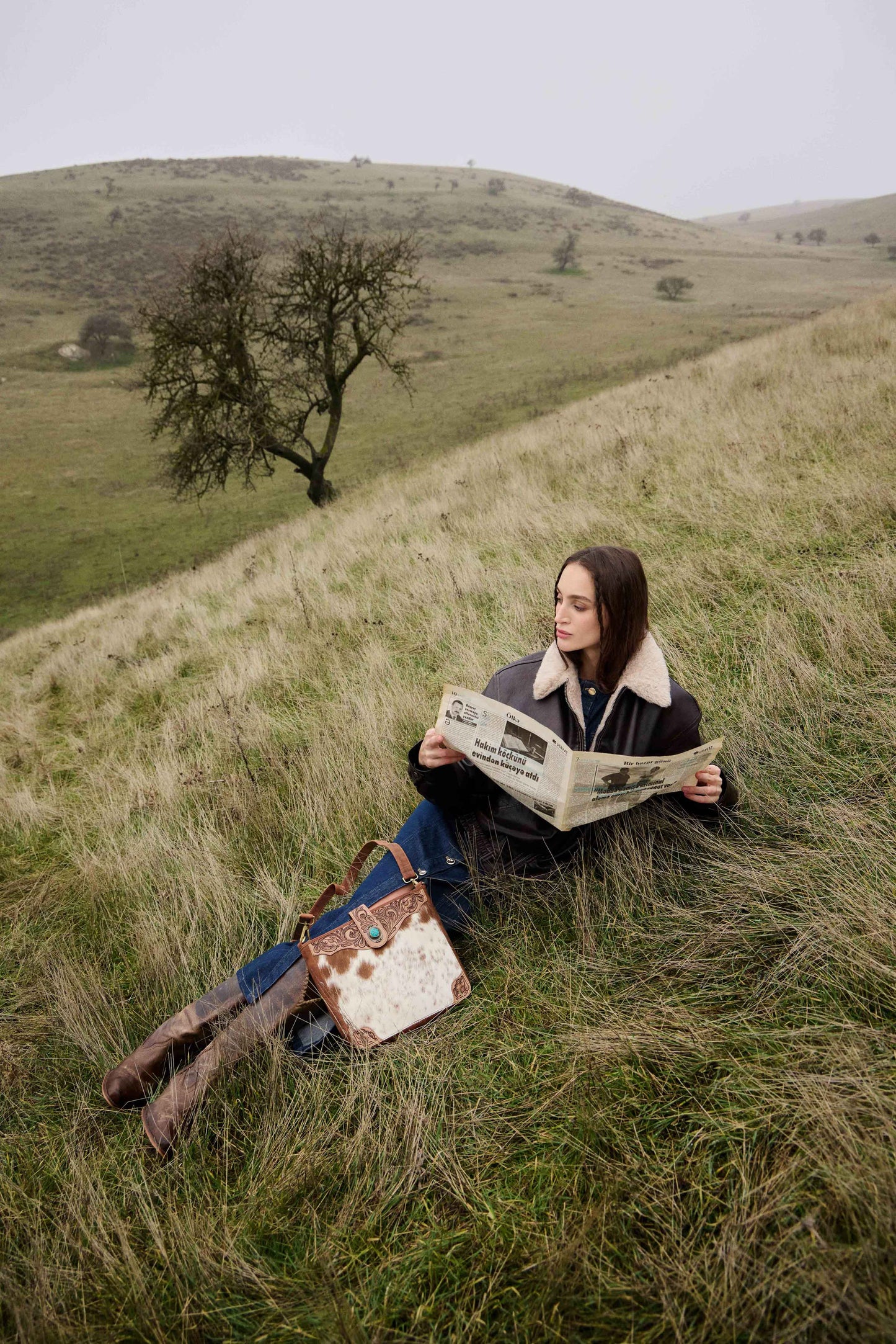 Myra Maple Creek Handtooled Bag in Sandroot Brown Myra USA