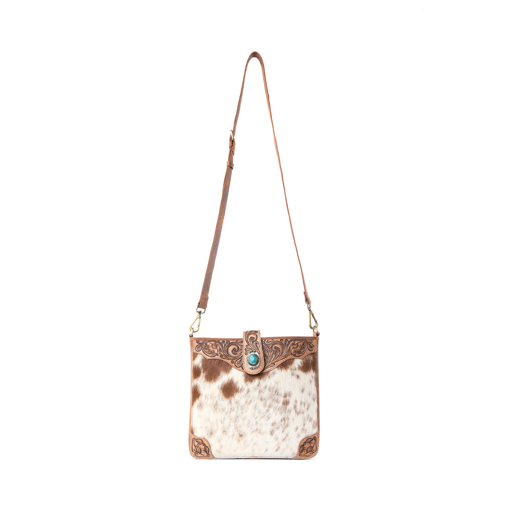 Myra Maple Creek Handtooled Bag in Sandroot Brown Myra USA